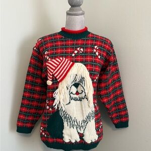 Festive Red and Green Holiday Dog Sweater
